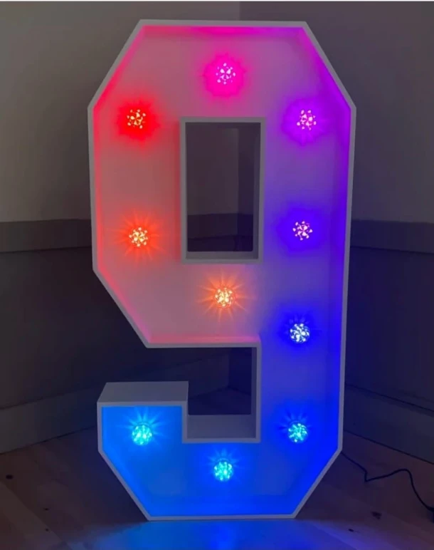 Light Up Number 9 Hire