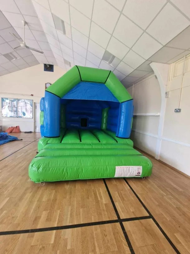 Plain Green Bouncy Castle