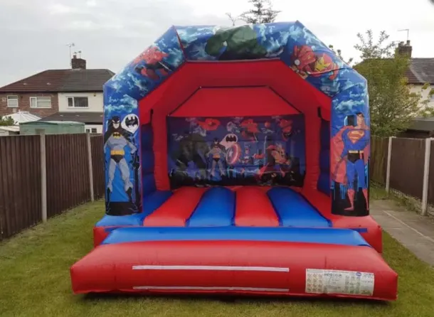 Super Hero Blue And Red Bouncy Castle