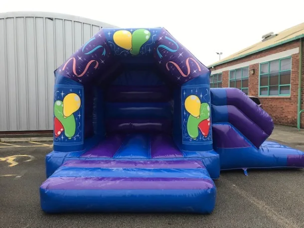 14 X17 A Frame Purple And Blue Slide Bounce Combi Castle