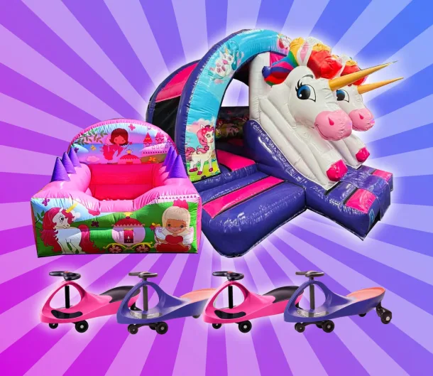 Unicorn Curve Bouncy Castle Package Boston