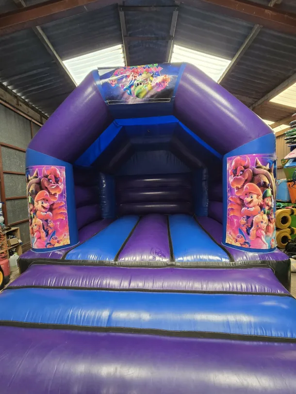 Blue And Purple A Frame Bouncy Castle Mario