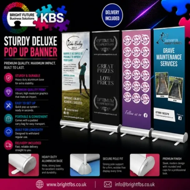 Sturdy Deluxe Pop Up Banner
