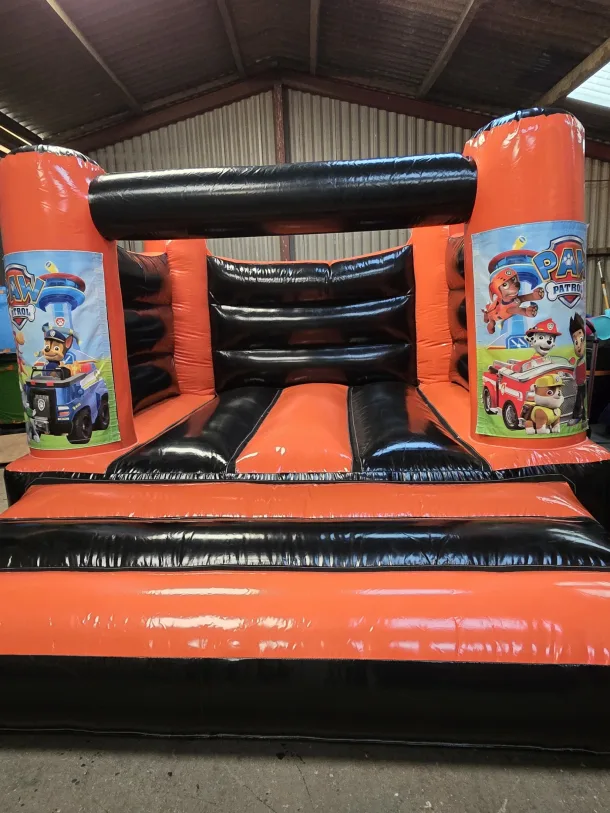 Orange And Black Paw Patrol H Frame Bouncy Castle