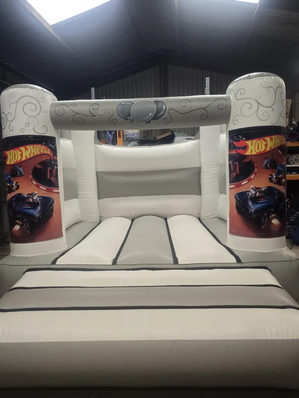 Grey White Hotwheels H Frame Bouncy Castle