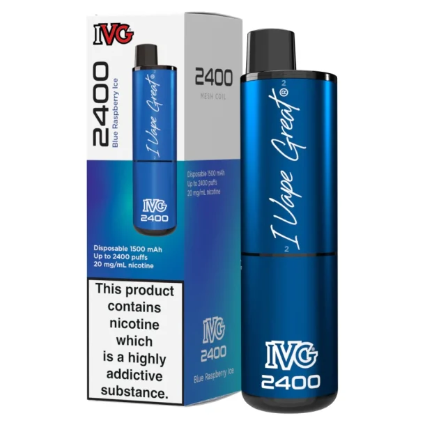 The Blue Raspberry Ice Ivg 2400 Puffs Disposable Vape