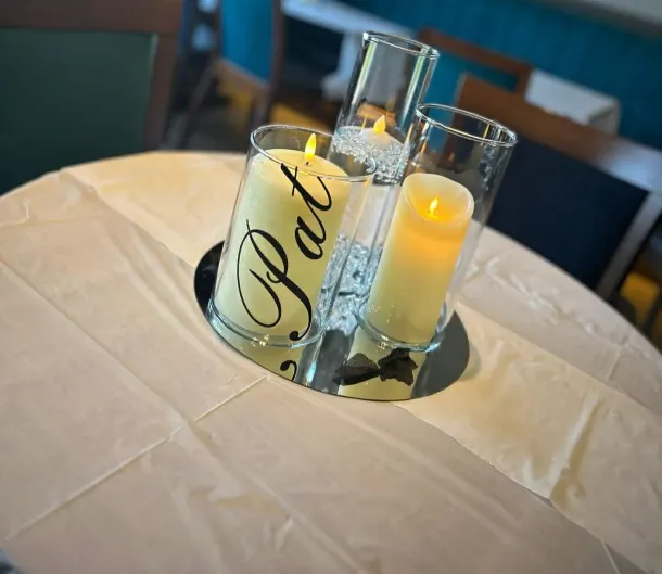 3 Table Centre Piece Personalised Mirror Plate Included