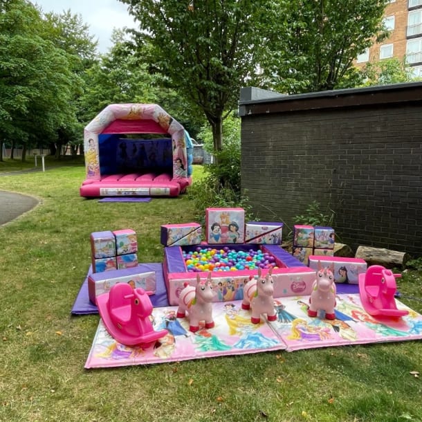 Pink Princess Bouncy Castle And Soft Play Package