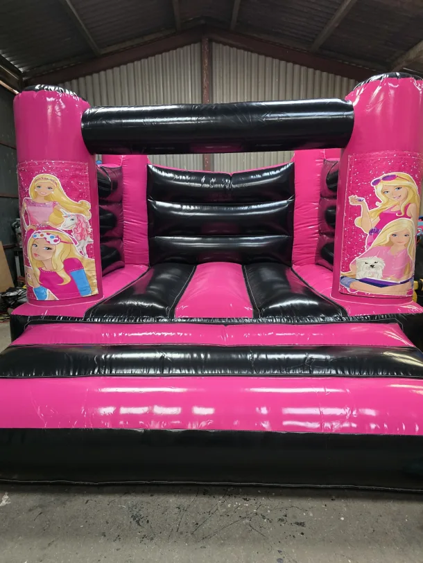 Pink And Black Barbie H Frame Bouncy Castle