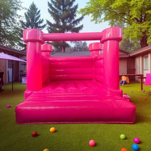 Pastel Pink Gloss 12ft X 12ft Bouncy Castle