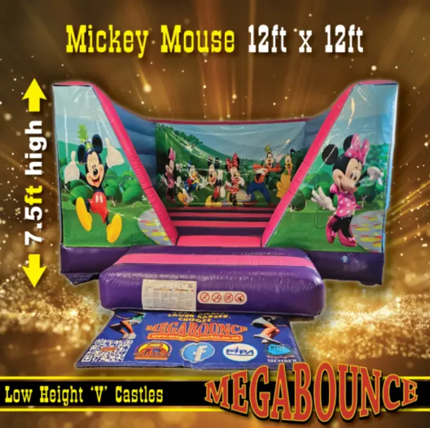 12ft X 12ft Low Height Mickey Mouse Bouncy Castle