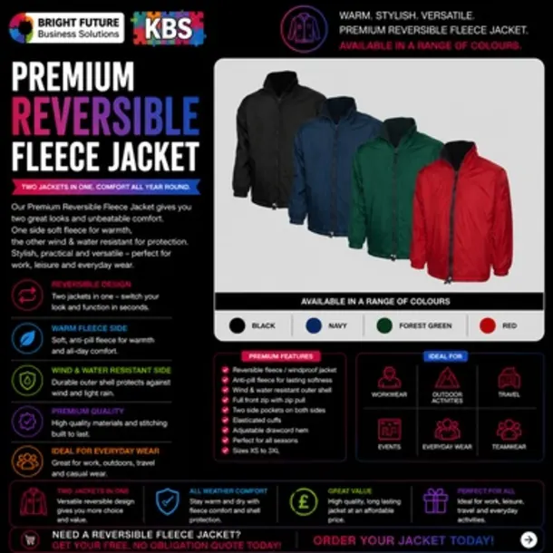 Premium Reversible Fleece Jacket