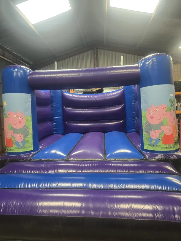 Blue And Purple Pepper Pig H Frame Bouncy Castle