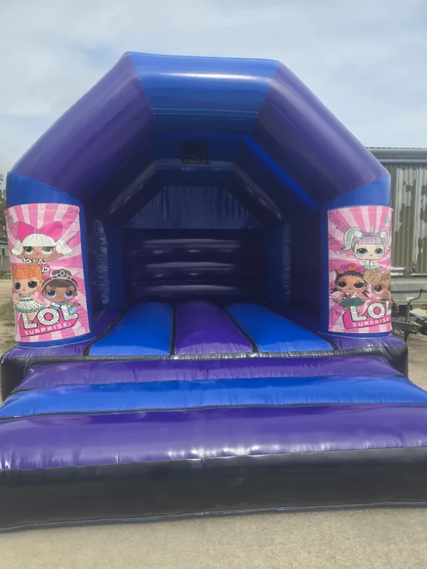 Jungle Blue And Purple A Frame Bouncy Castle