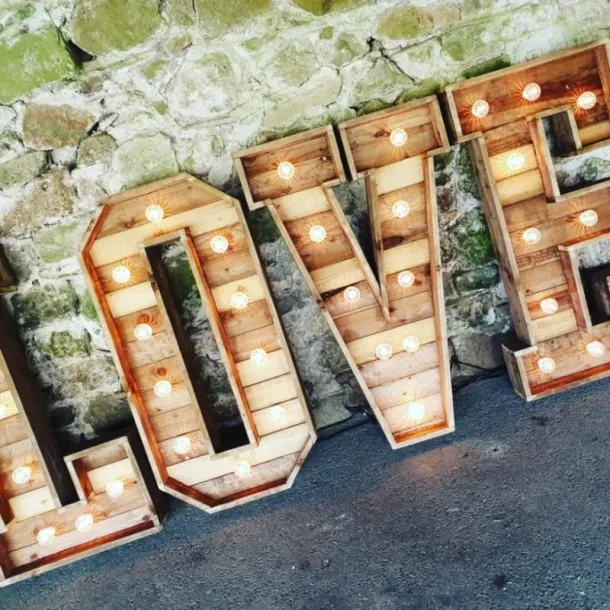 Love Lights Rustic Wood