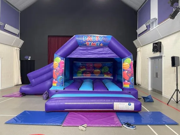 Purple Party Time Bouncy Castle