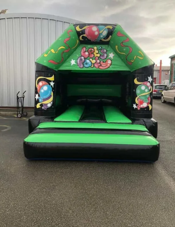 12ft X 14ft Green And Black Gloss Lets Party Castle