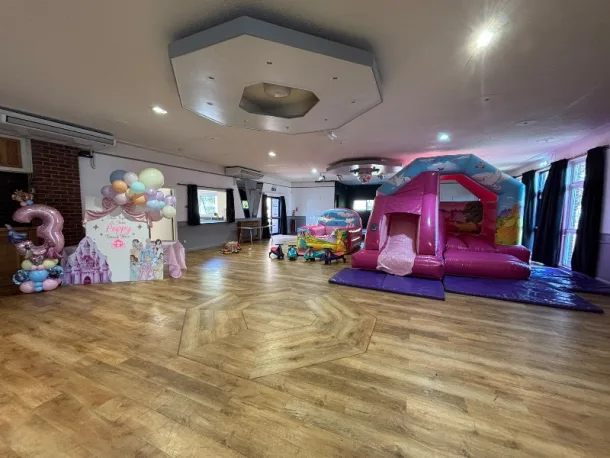 Princess Bouncy Castle Package Set Up Inside Hockley Community Centre Main Hall Ss5