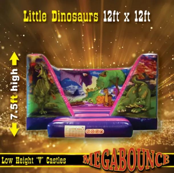 12ft X 12ft Low Height Little Dinosaurs Bouncy Castle