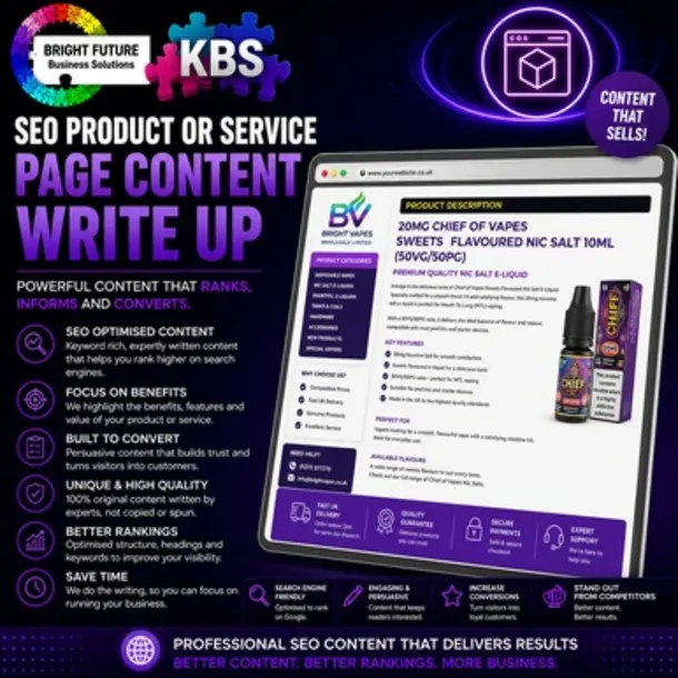 Seo Product Or Service Page Content Write Up
