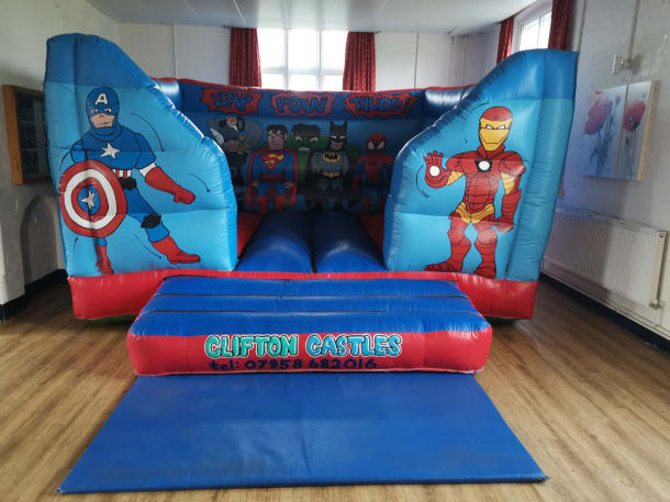 Superhero Indoor Bouncy Castle Hire In Nottingham 12ft X 15ft Inflatable