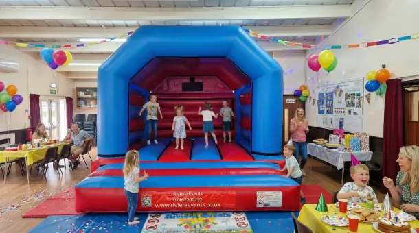 Blue And Red Bouncy Castle