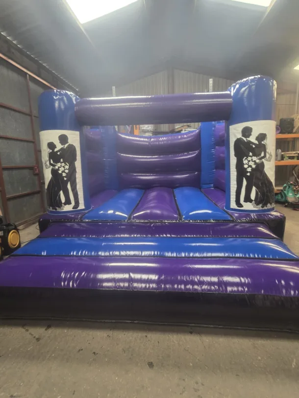 Superhero Blue And Purple H Frame Bouncy Castle