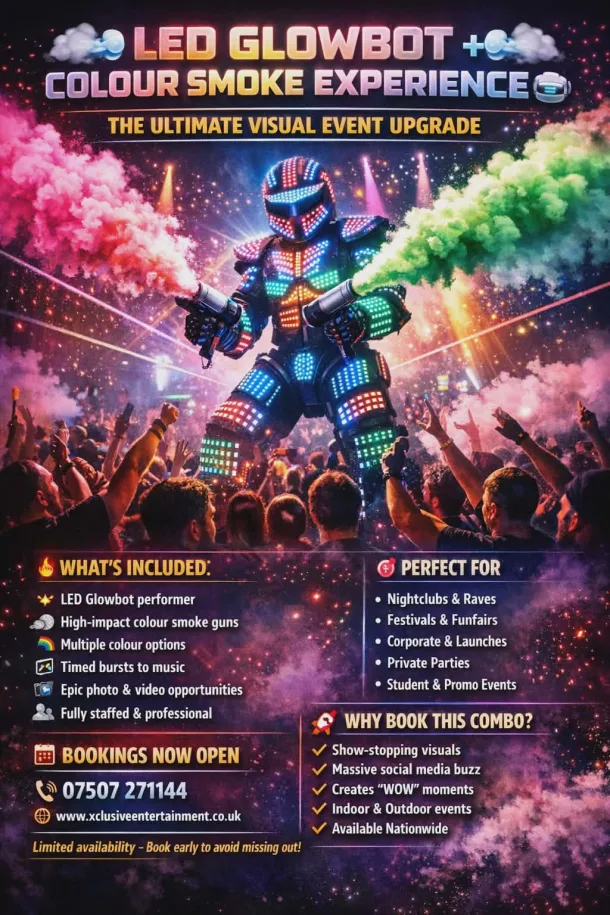 Led Glowbot And Colour Smoke Experience