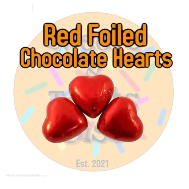 100g Red Foiled Milk Chocolate Hearts