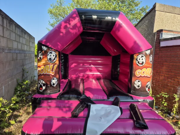Football 12ft X 14ft - Black And Pink Bouncy Castle