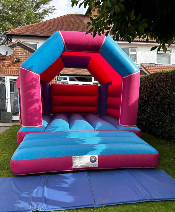 Pink And Blue Bouncy Castle