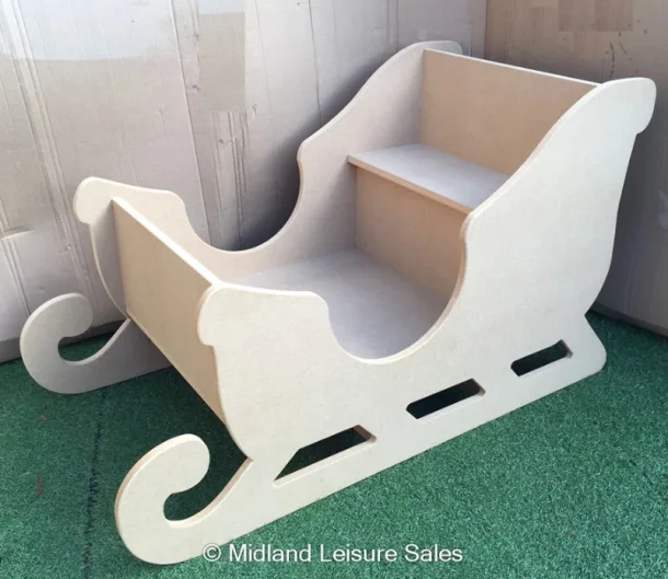 Santa Sleigh Wooden Display Prop