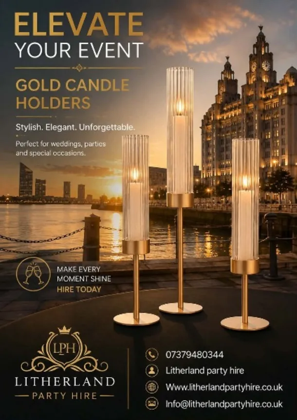 Gold Candle Holders  Elegant Event Hire