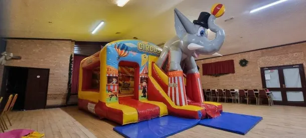 3d Circus Elephant Disco Bouncy Castle