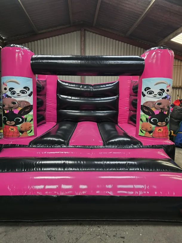 Pink And Black Bing H Frame Bouncy Castle