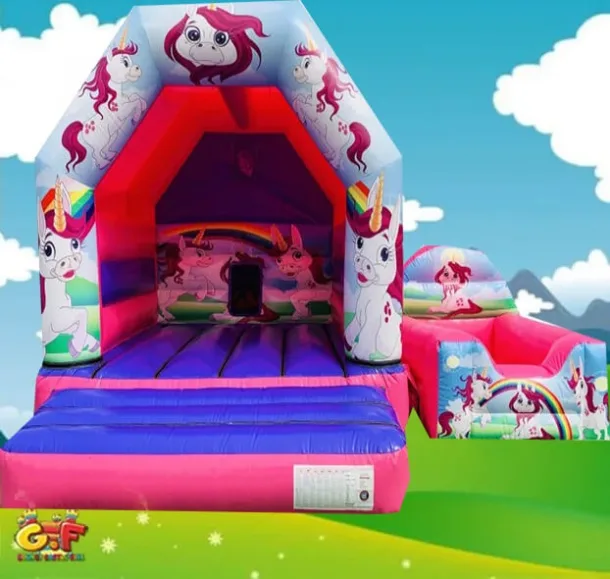 Unicorn Bouncy Castle With Connecting Ballpool
