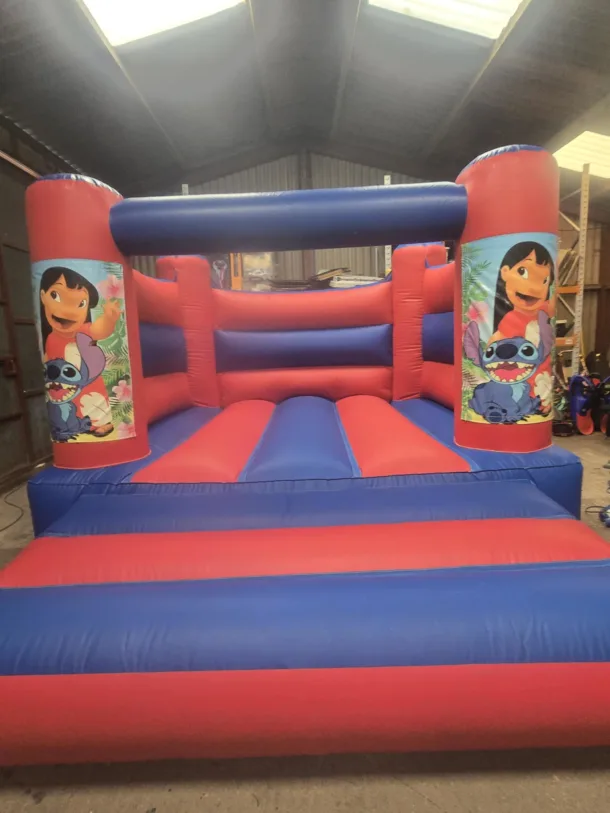 Jungle Red And Blue H Frame Bouncy Castle