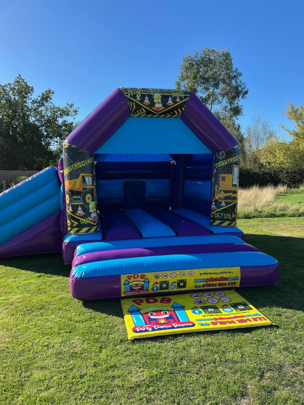 Construction Zone Purple And Blue Bounce And Slide