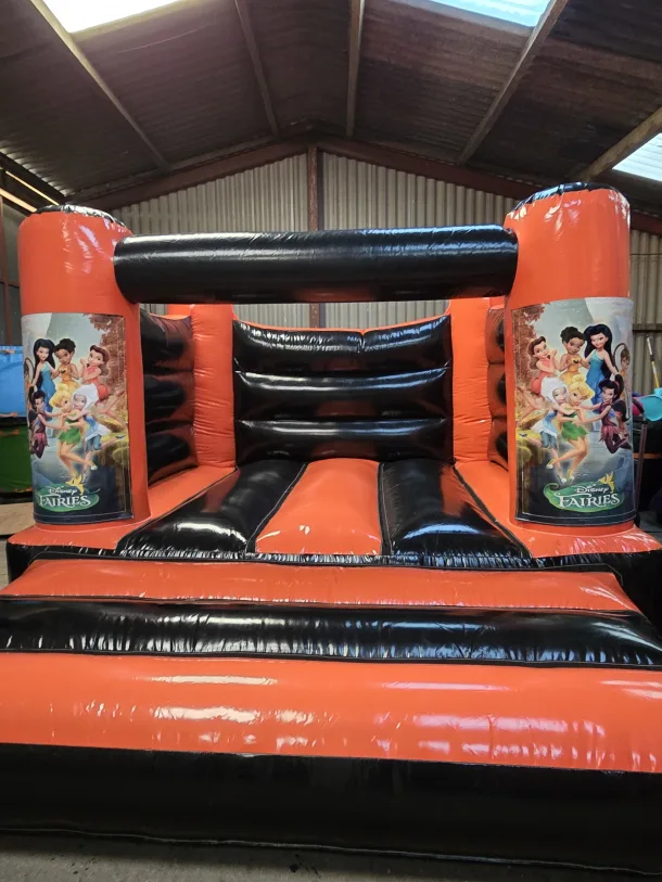 Orange And Black Tinkerbell H Frame Bouncy Castle
