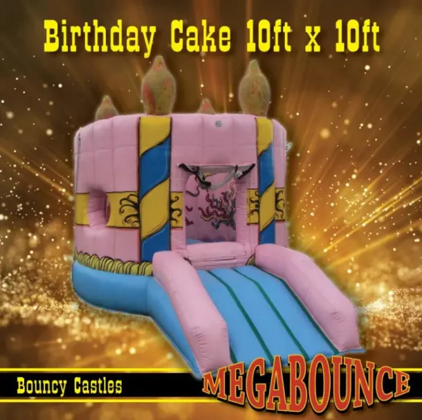 10ft X 10ft Birthday Cake Bouncy Castle