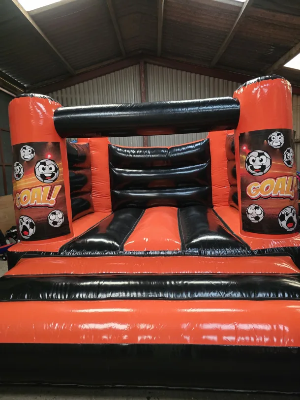 Orange And Black Football H Frame Bouncy Castle
