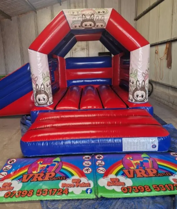 Labubu Red And Blue Side Slide Bouncy Castle