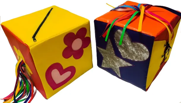 Set Of 2 X 50cm Interactive Cubes