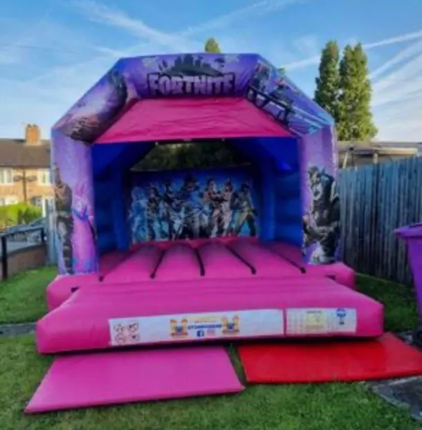 Pink 12ft X 12ft Fortnite Bouncy Castle