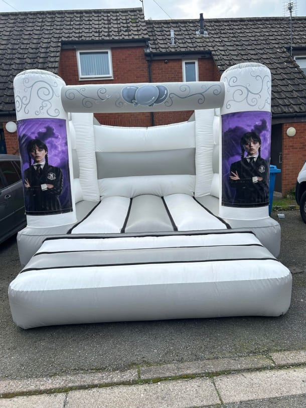 Grey White Wednesday Bouncy Castle