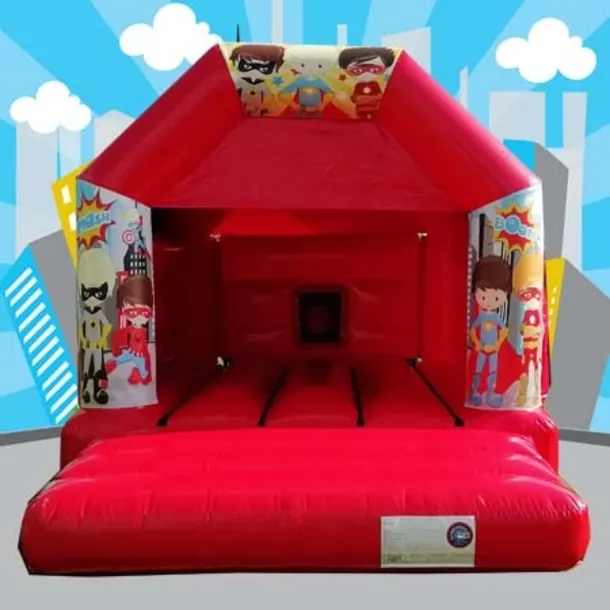 Red Super Hero Disco Bouncy Castle