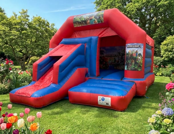 Red And Blue Combo Castle - Minecraft Theme