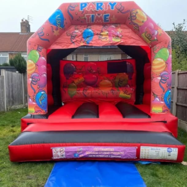 12x15ft Red Party Time Bouncy Castle