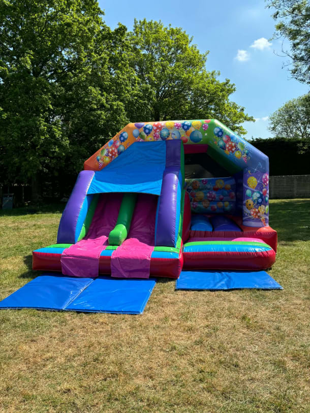 Twin Lane Slide Party Theme Bouncy Castle