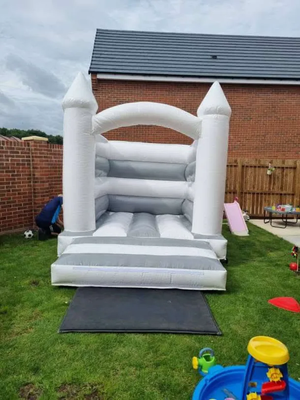 White And Grey Bouncy Castle